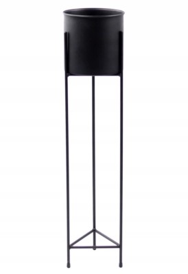 Kwietnik metalowy czarny z osłonką 90 cm