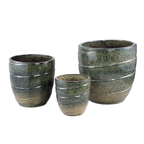 Brennen Green ceramic swirl pot PTMD