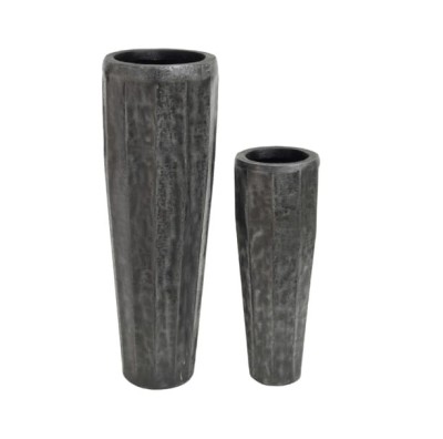 Czarny aluminiowy wazon PTMD Adiane 